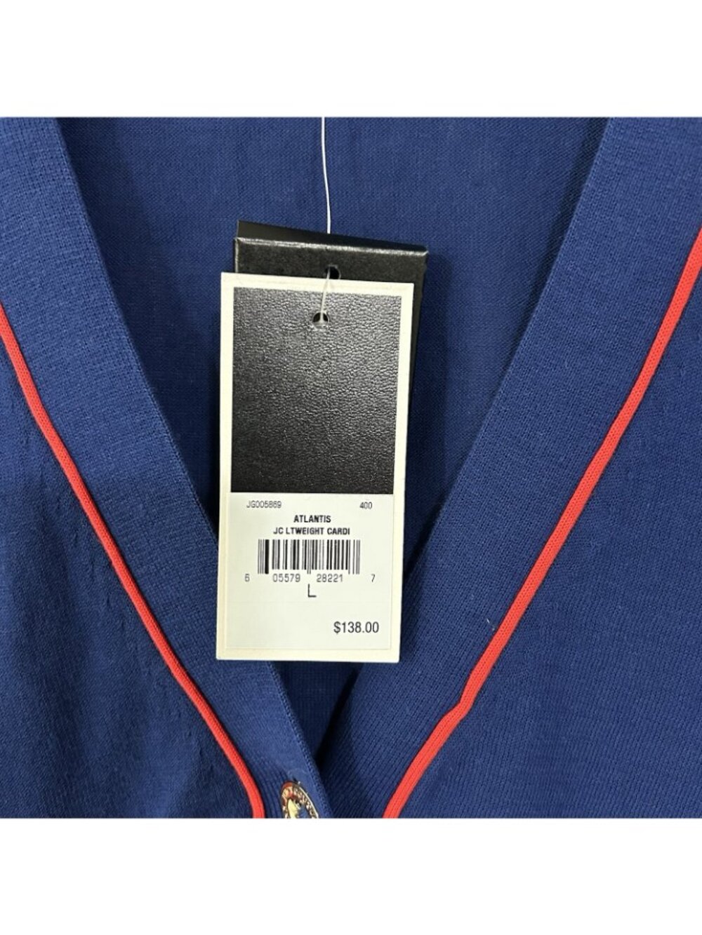 Juicy Couture NWT preppy Button Up Cardigan Grampacore Womens Medium Preppy Blue - Picture 4 of 9